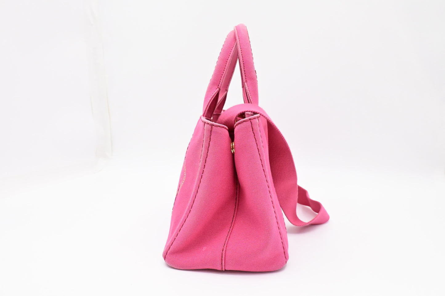 Prada Canapa Tote PM in Pink Canvas