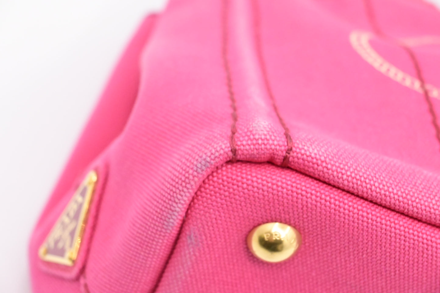 Prada Canapa Tote PM in Pink Canvas