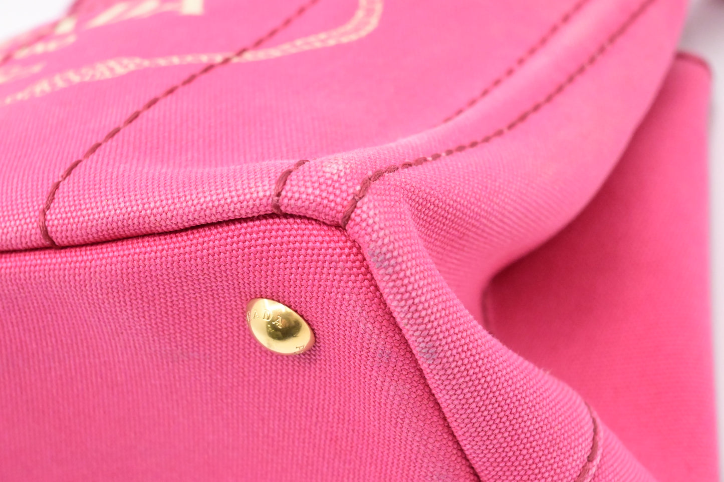 Prada Canapa Tote PM in Pink Canvas