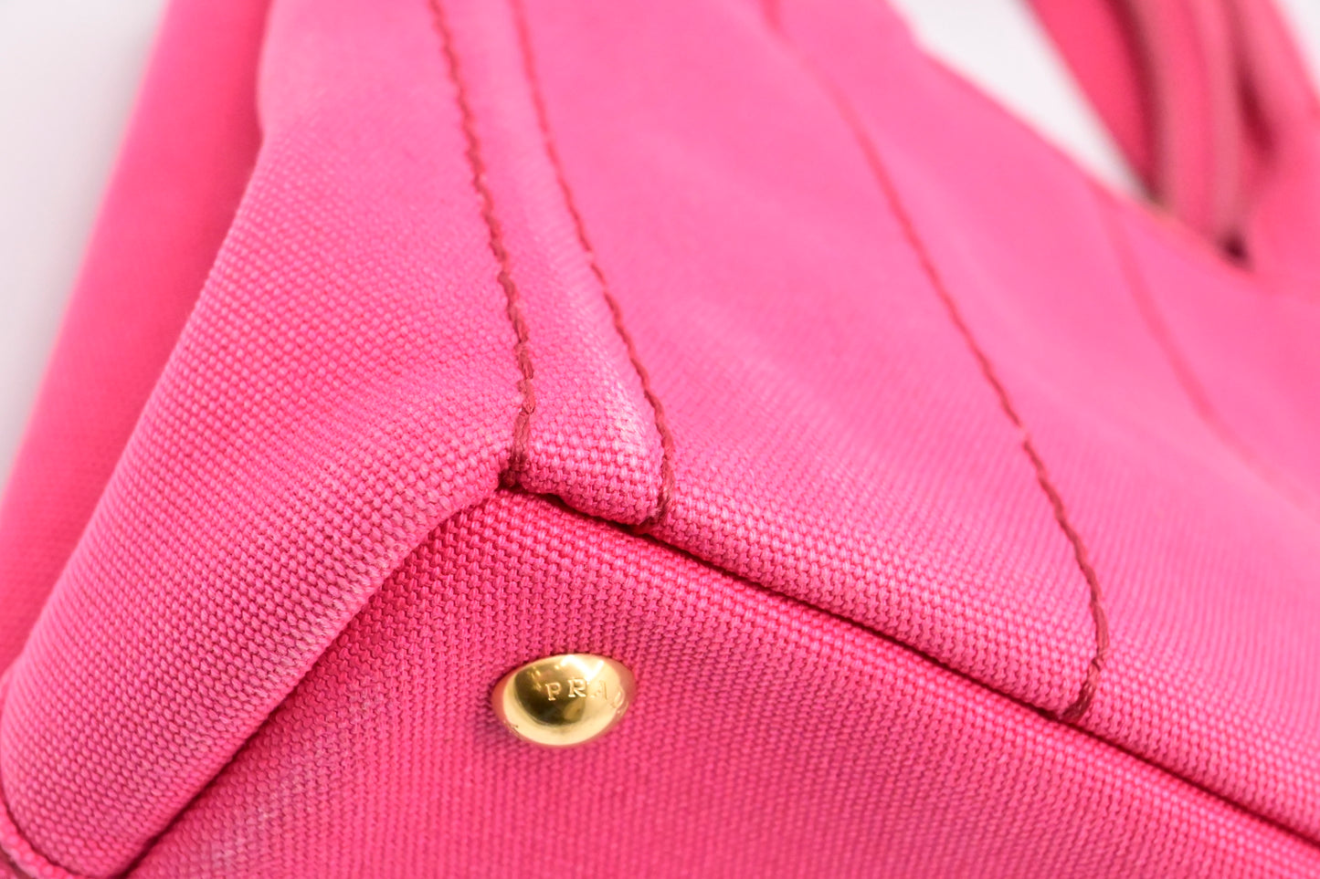 Prada Canapa Tote PM in Pink Canvas