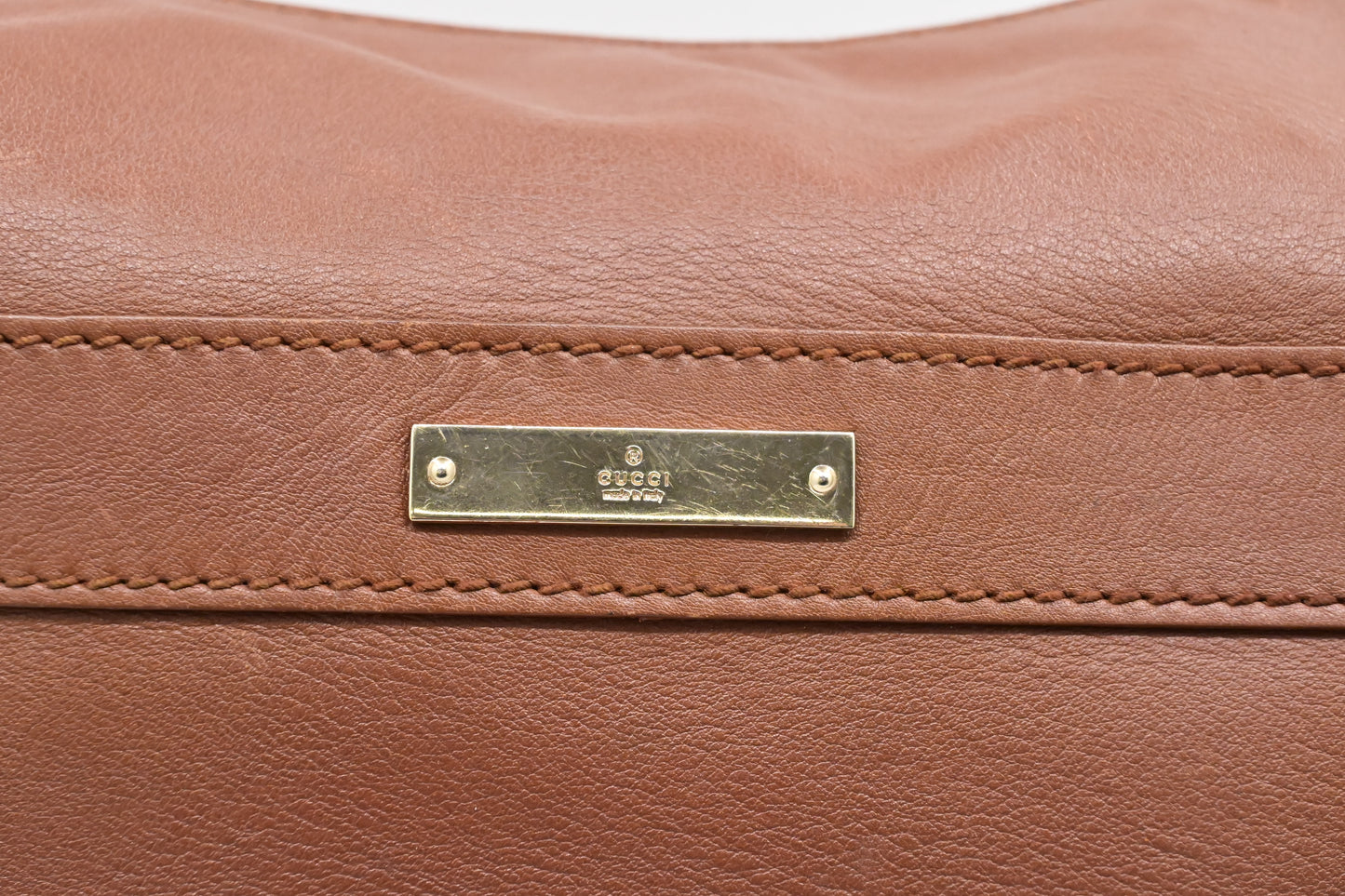 Gucci Hobo Travel Bag in Brown Leather