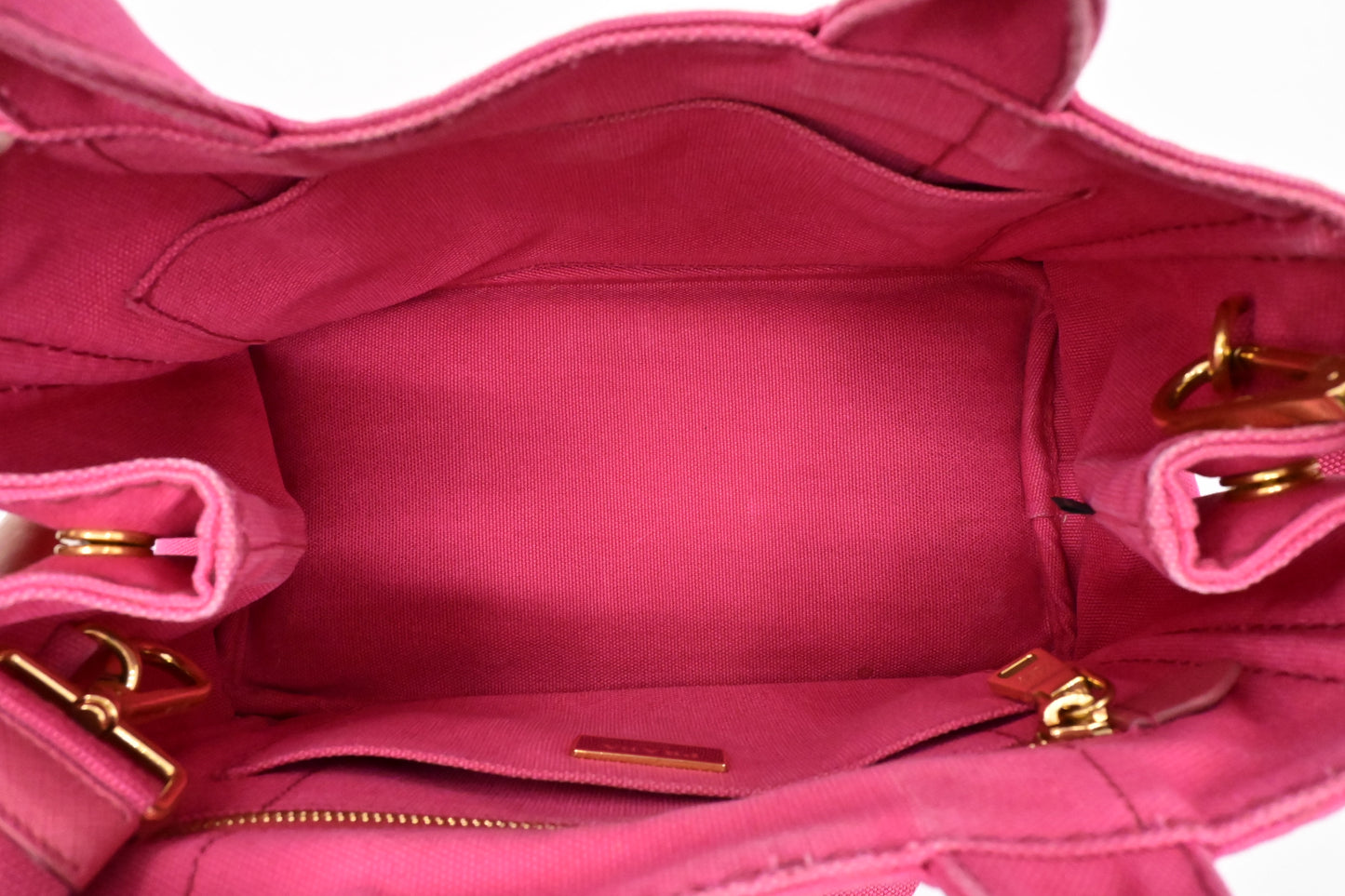 Prada Canapa Tote PM in Pink Canvas