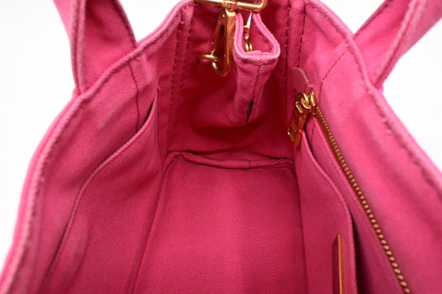 Prada Canapa Tote PM in Pink Canvas