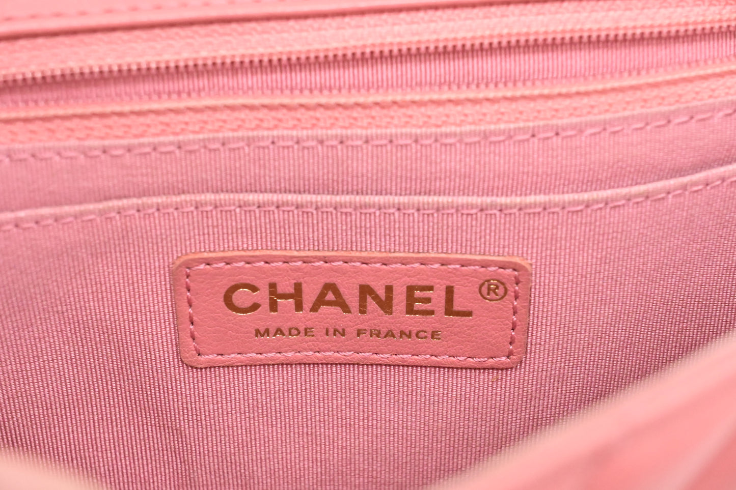 Chanel Small Chevron Flap in Pink Leather