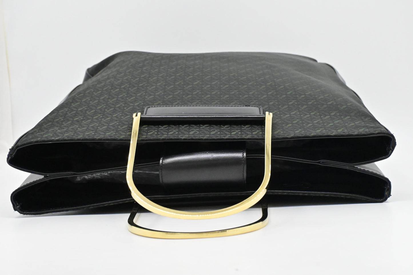 Loewe Anagram Tote in Black & Green Canvas