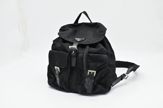 Prada Small Backpack in Black Nylon Canvas