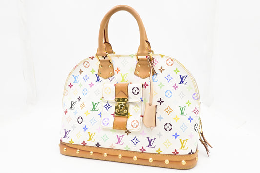 Louis Vuitton Alma GM in White Multicolor Monogram Canvas