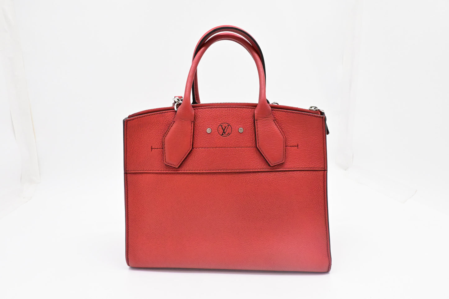 Louis Vuitton City Steamer MM in Red Taurillon Leather