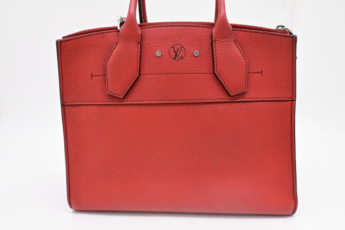 Louis Vuitton City Steamer MM in Red Taurillon Leather