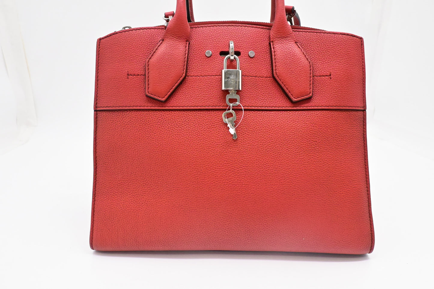 Louis Vuitton City Steamer MM in Red Taurillon Leather