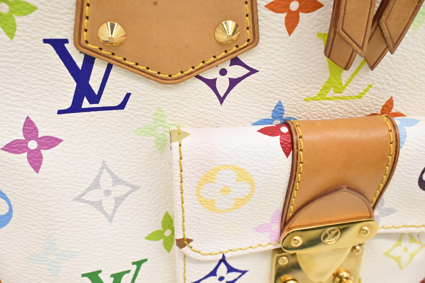 Louis Vuitton Alma GM in White Multicolor Monogram Canvas