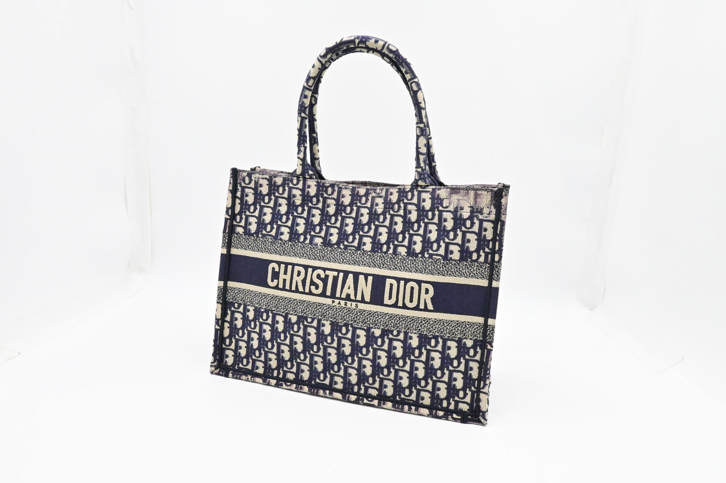 Dior Medium Book Tote in Navy Blue Oblique Canvas