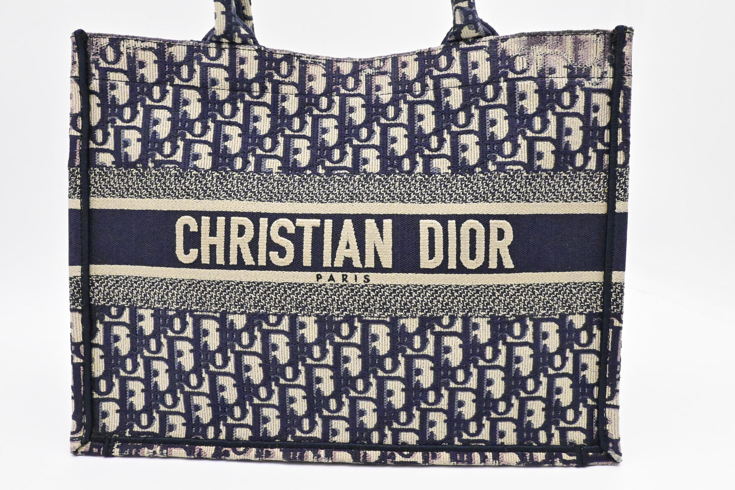 Dior Medium Book Tote in Navy Blue Oblique Canvas
