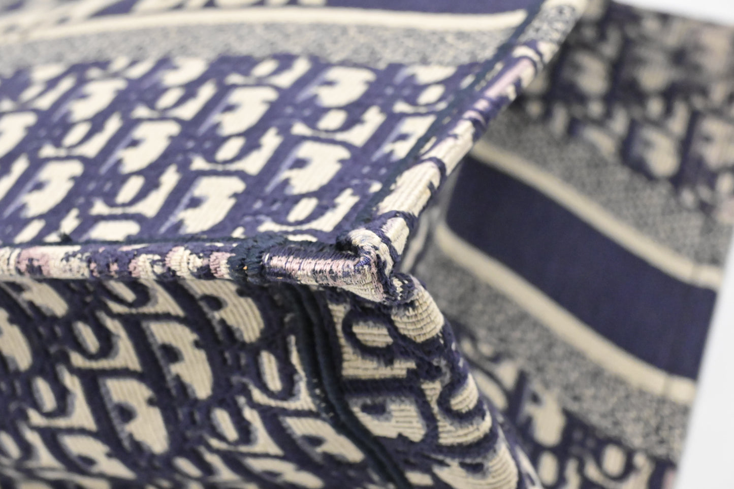 Dior Medium Book Tote in Navy Blue Oblique Canvas