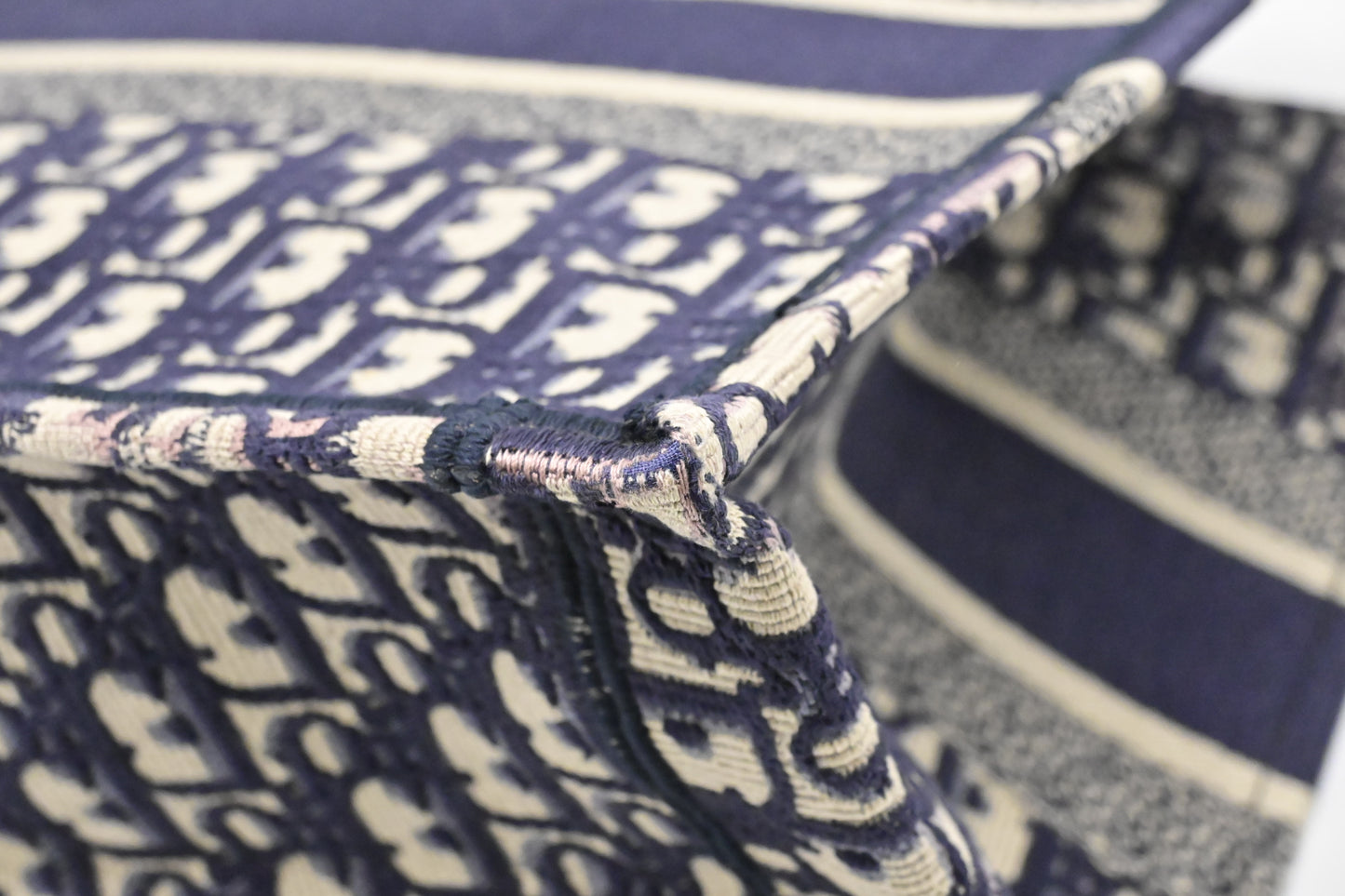 Dior Medium Book Tote in Navy Blue Oblique Canvas