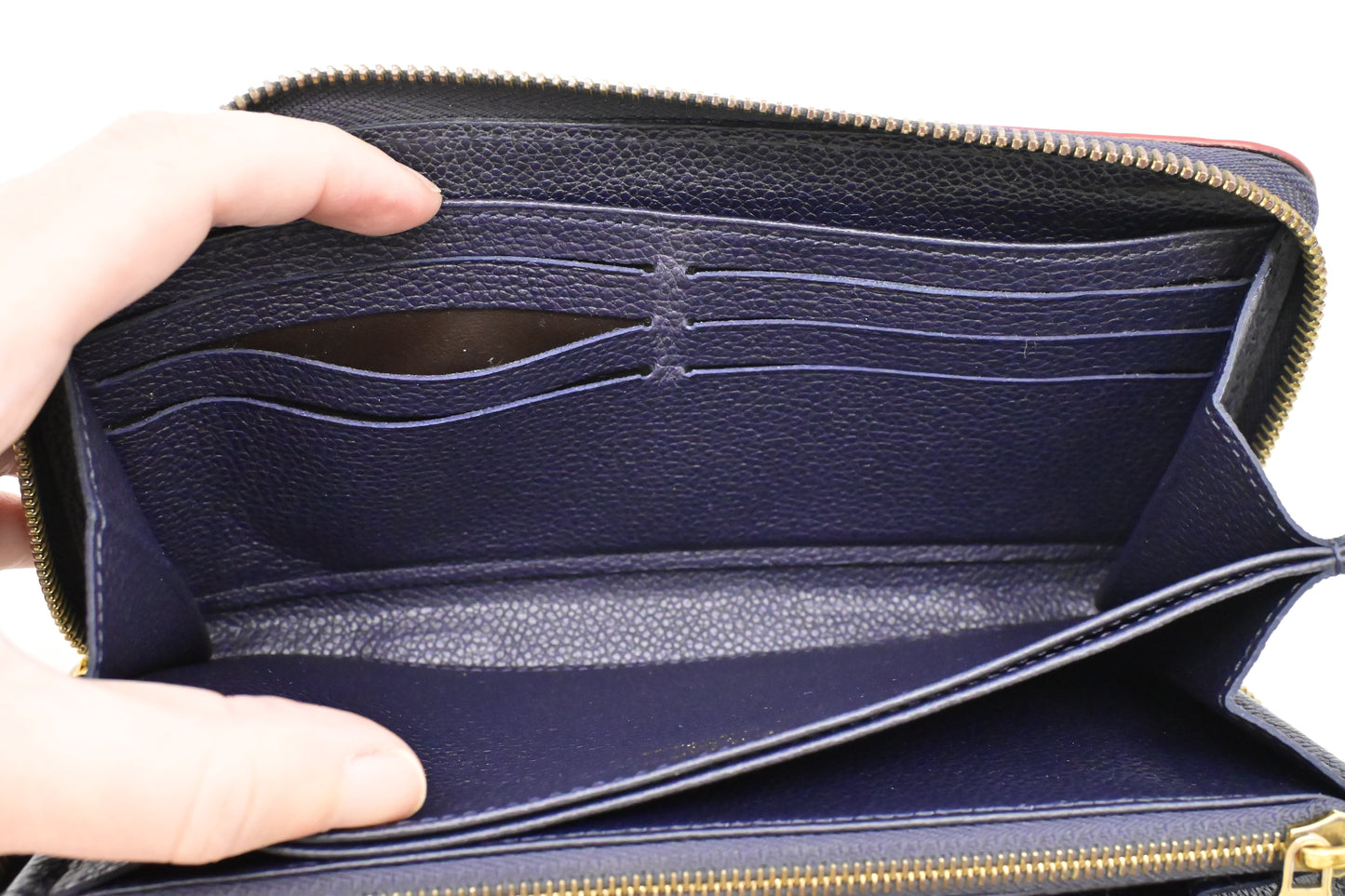 Louis Vuitton Zippy Long Wallet in Marine Rouge Empreinte Leather