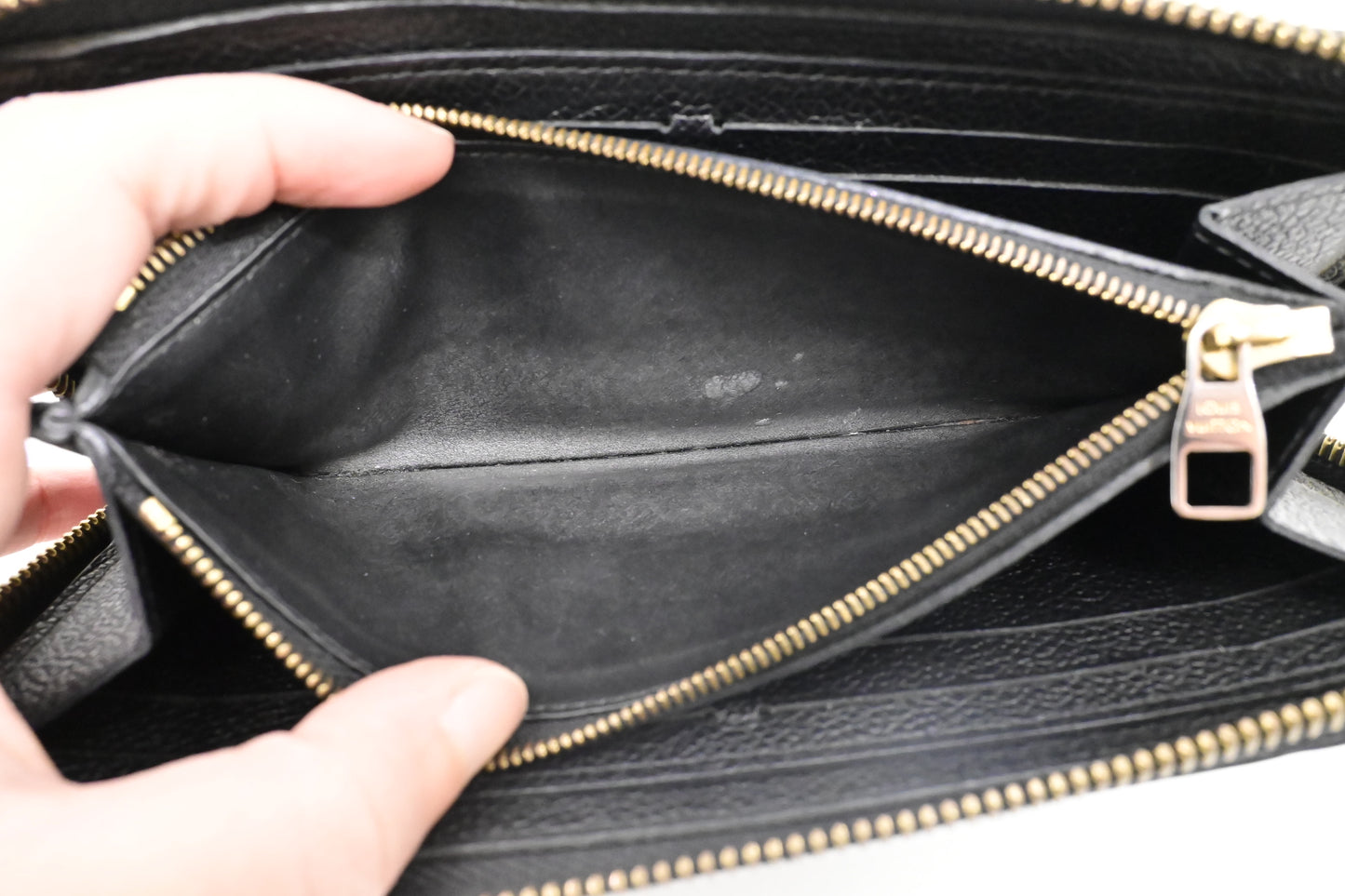 Louis Vuitton Clemence Wallet in Noir Empreinte Leather