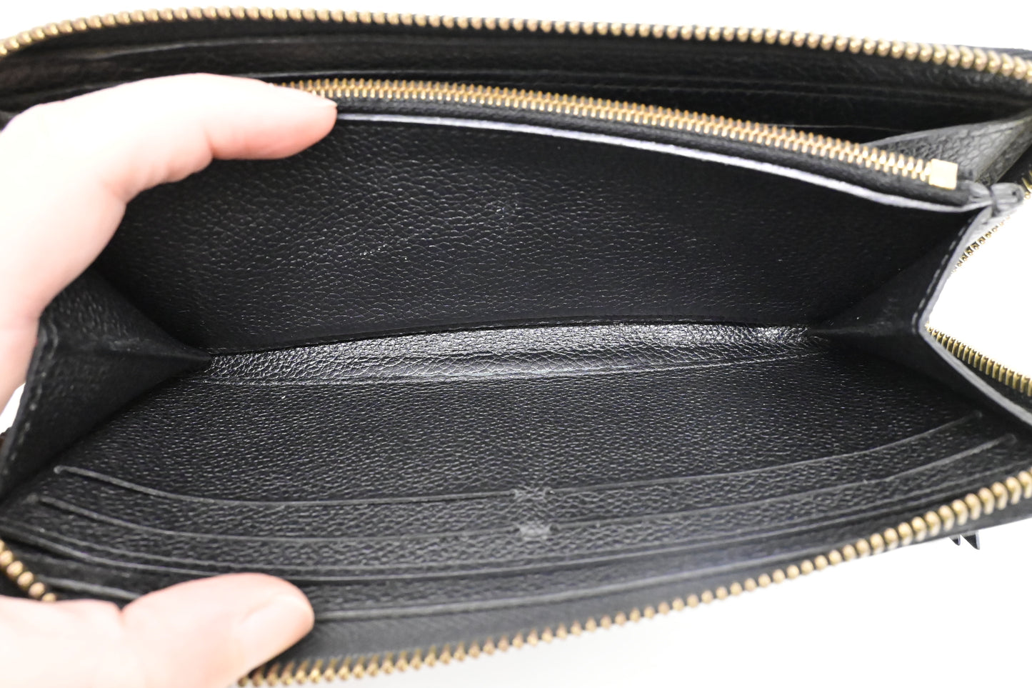 Louis Vuitton Clemence Wallet in Noir Empreinte Leather