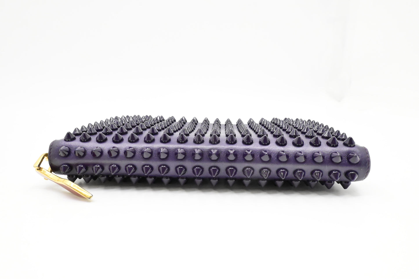 Louboutin Zippy Wallet in Spiked Purple Leather