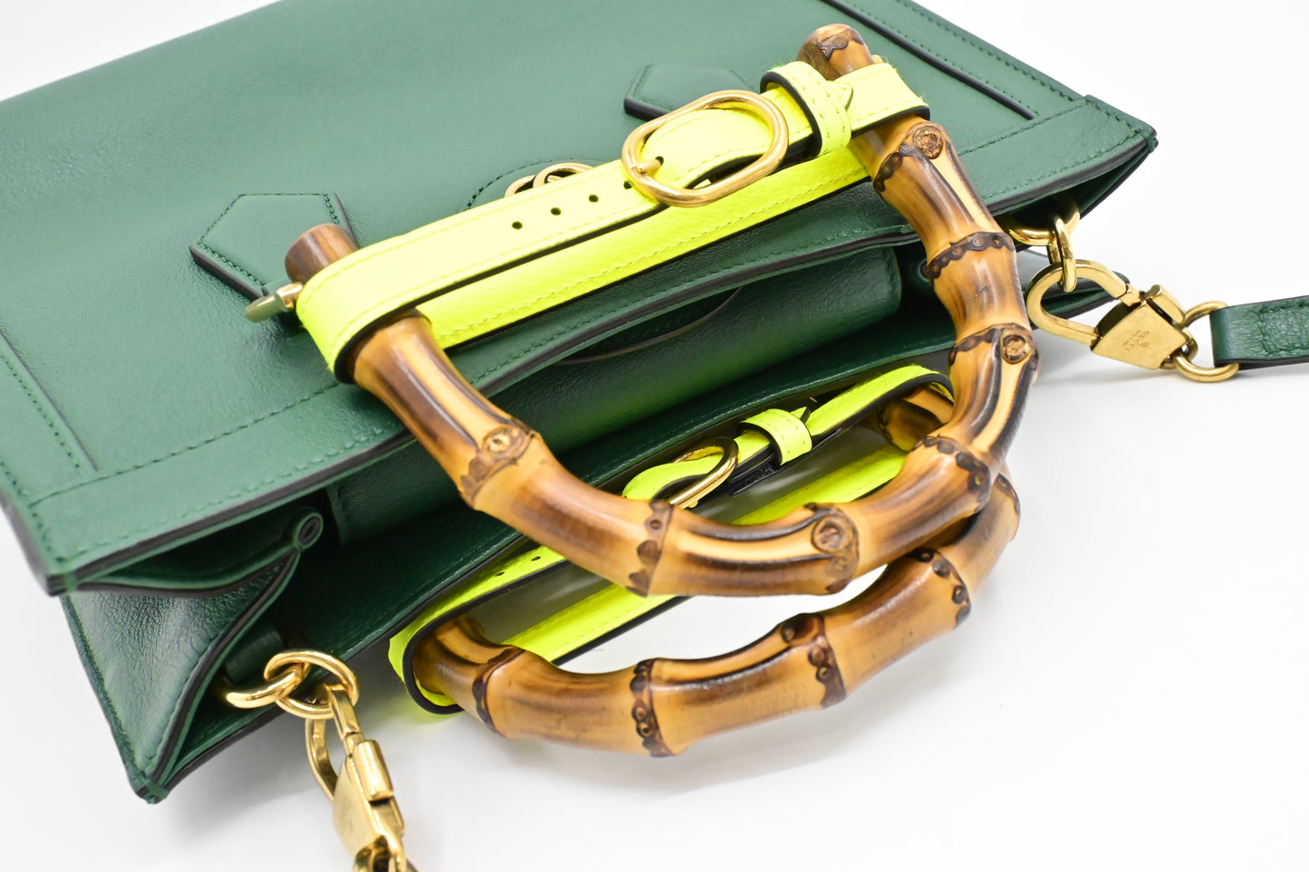 Gucci Medium Diana Tote in Green Leather