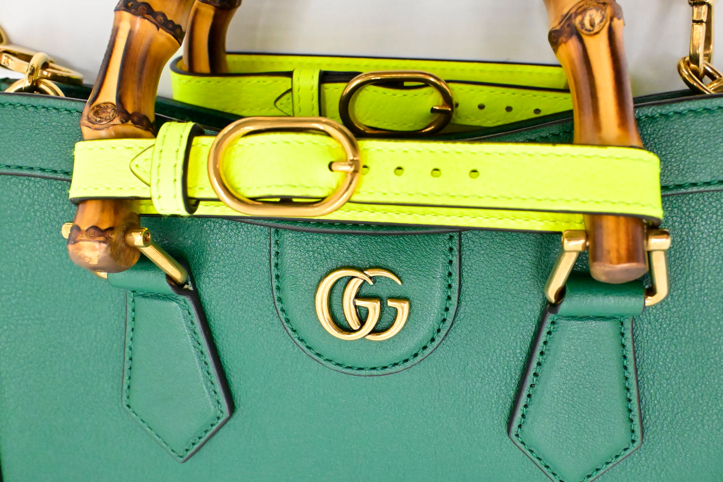 Gucci Medium Diana Tote in Green Leather
