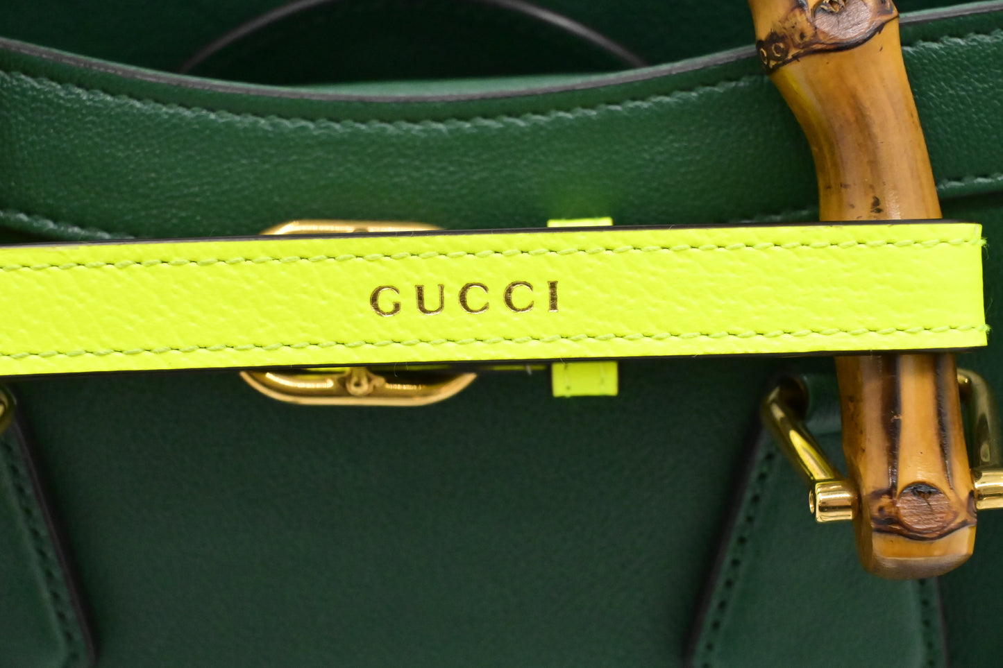 Gucci Medium Diana Tote in Green Leather