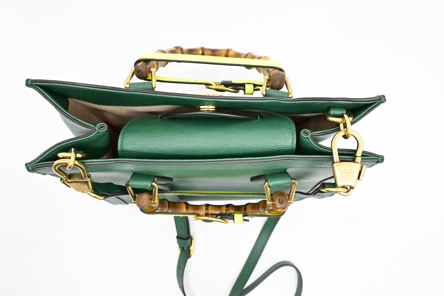 Gucci Medium Diana Tote in Green Leather