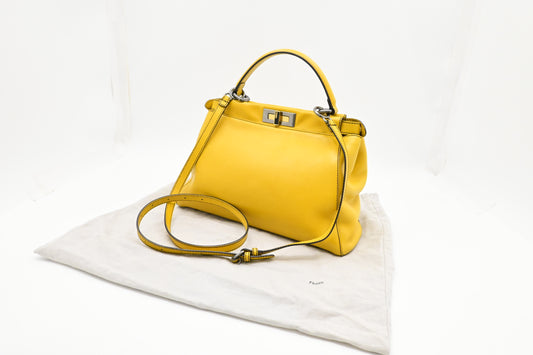 Fendi Medium Peekaboo in Yellow Leather