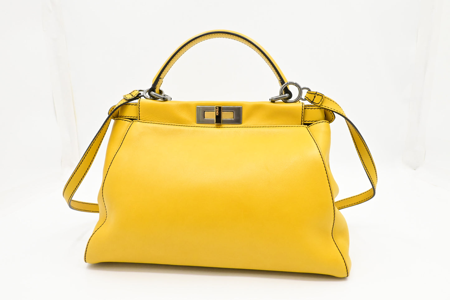 Fendi Medium Peekaboo in Yellow Leather
