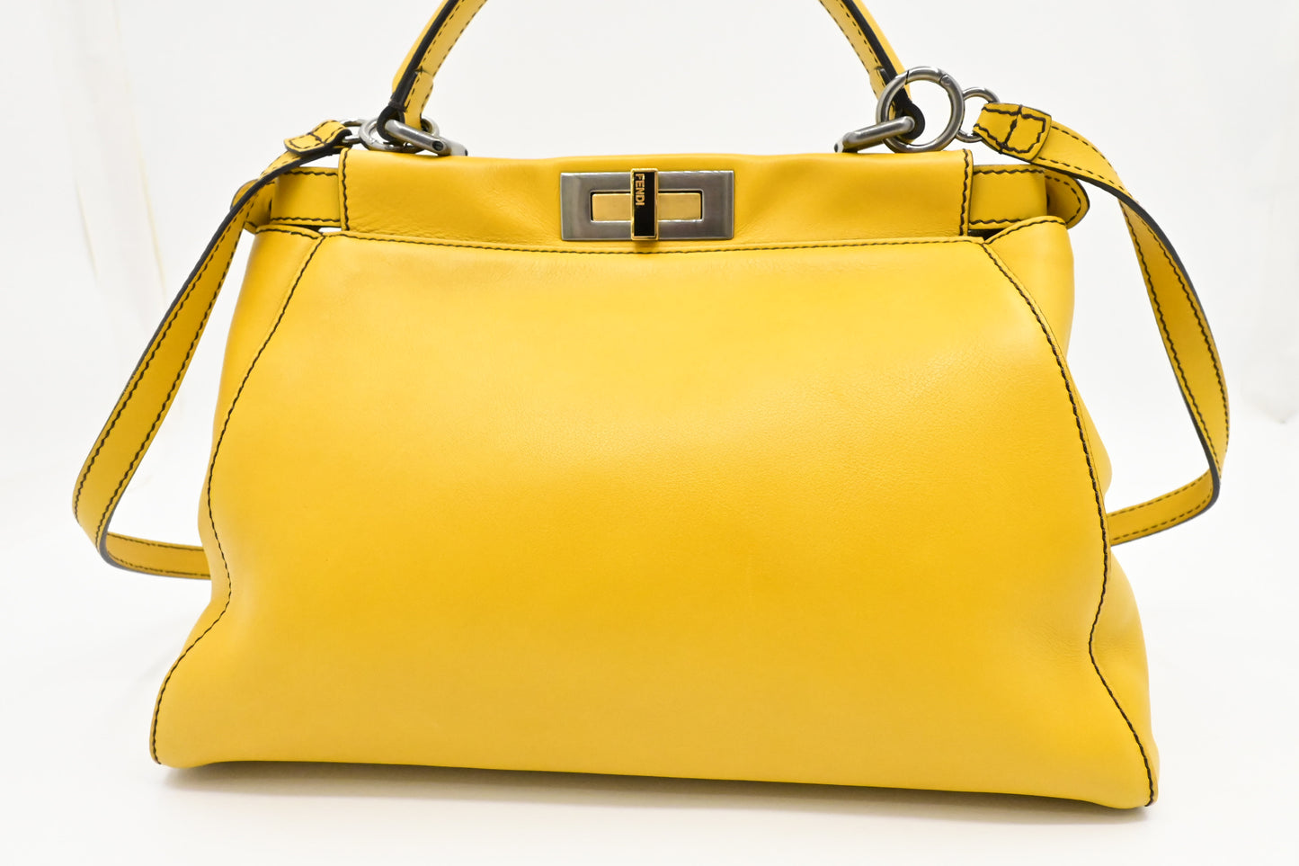 Fendi Medium Peekaboo in Yellow Leather