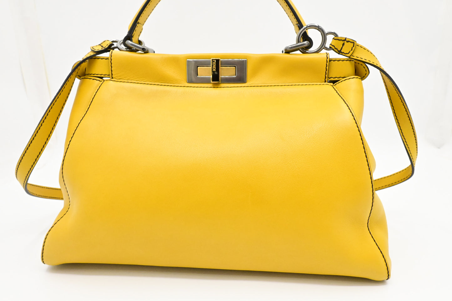 Fendi Medium Peekaboo in Yellow Leather
