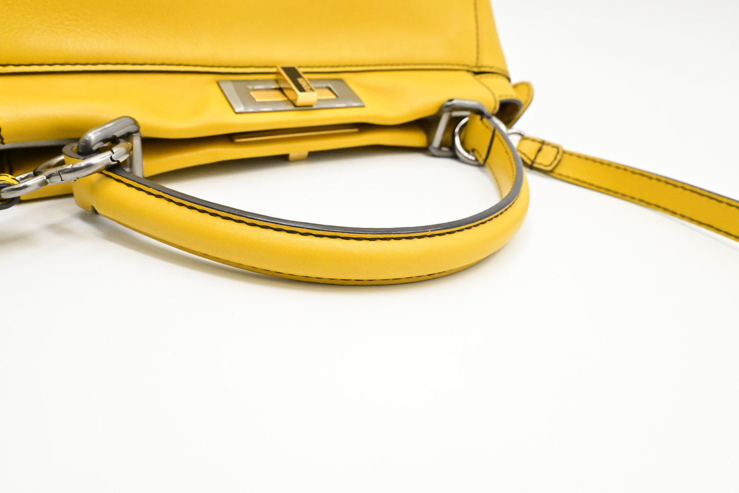 Fendi Medium Peekaboo in Yellow Leather