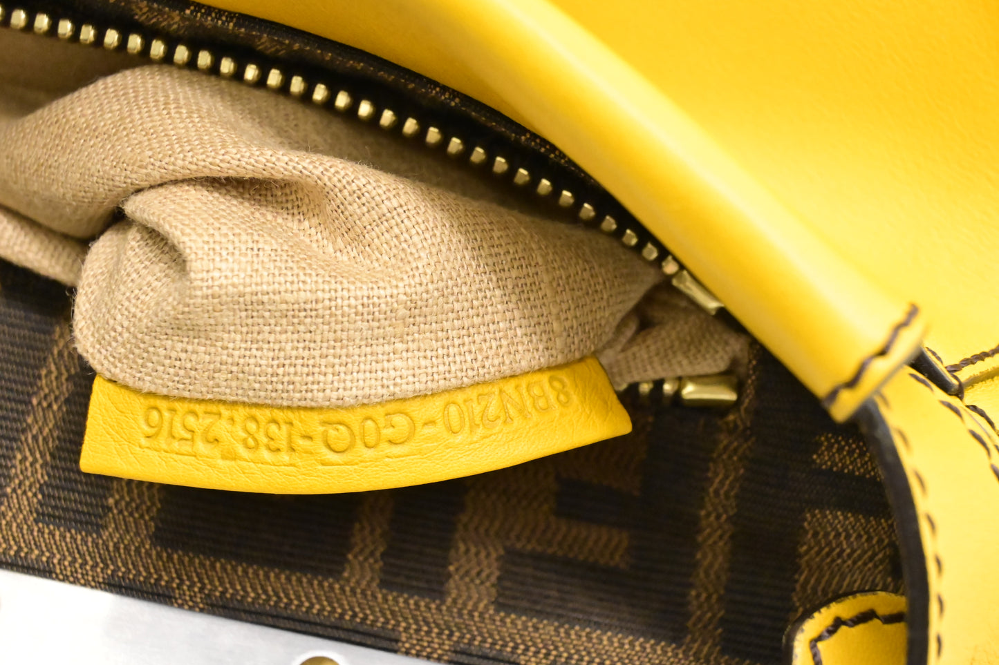 Fendi Medium Peekaboo in Yellow Leather