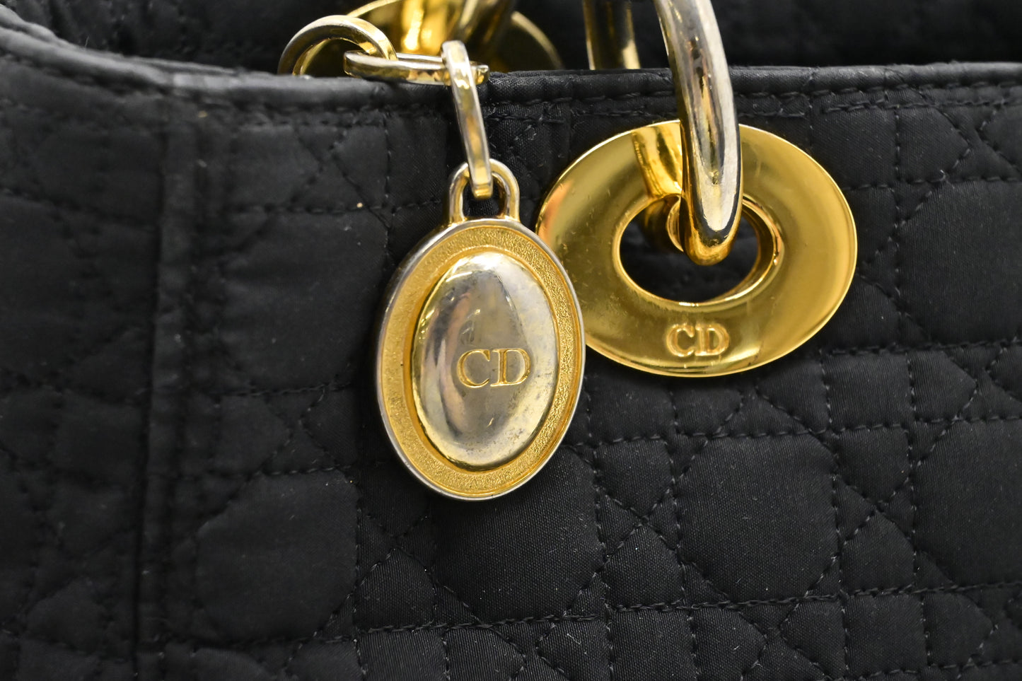 Dior Medium Lady Dior in Black Nylon
