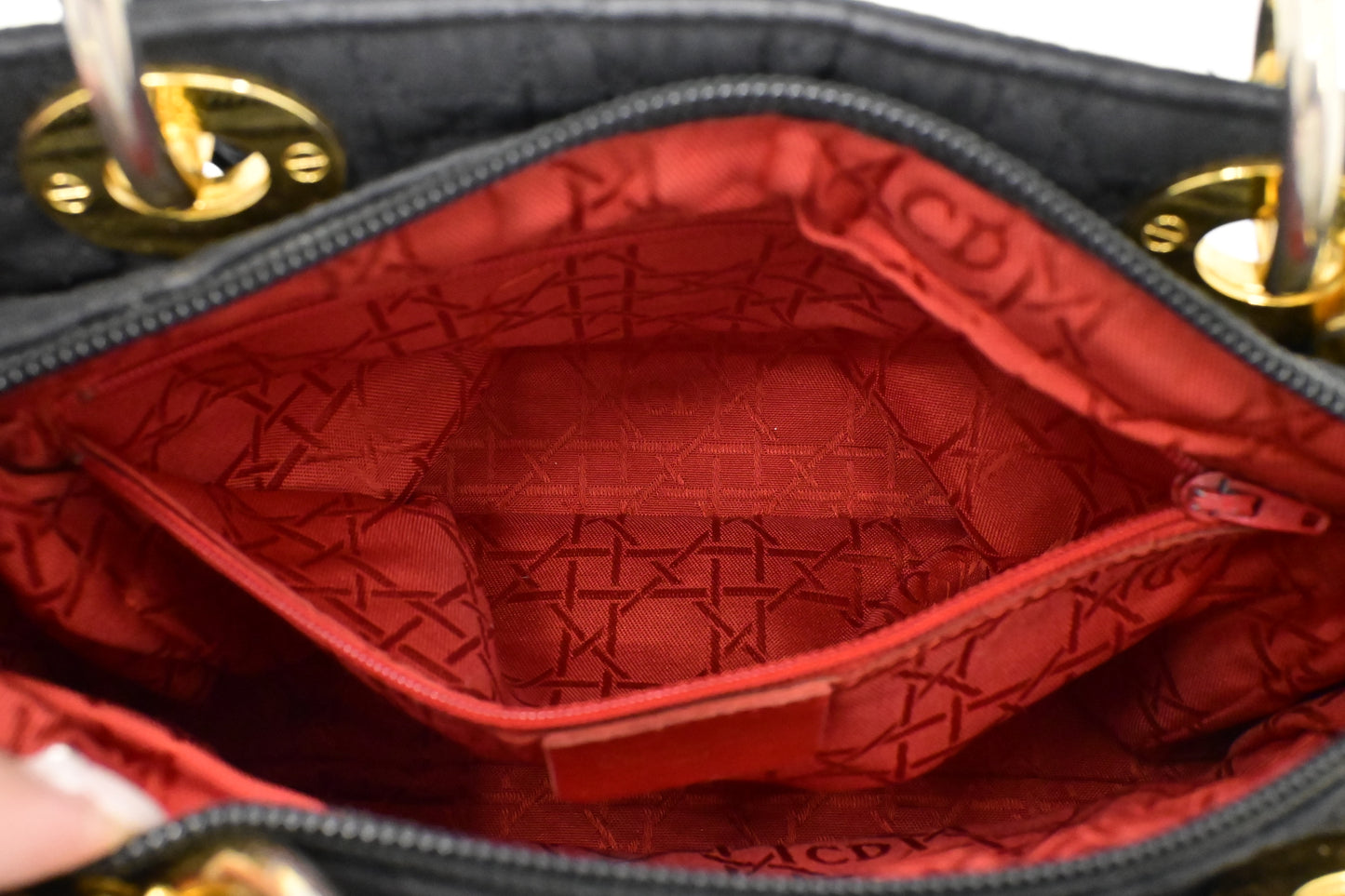 Dior Medium Lady Dior in Black Nylon