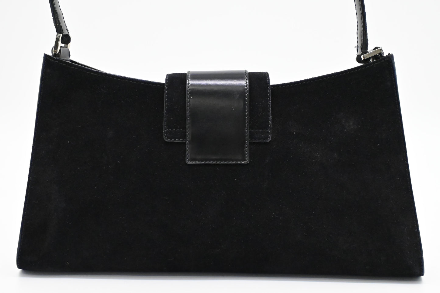 Ferragamo Shoulder Bag in Black Suede
