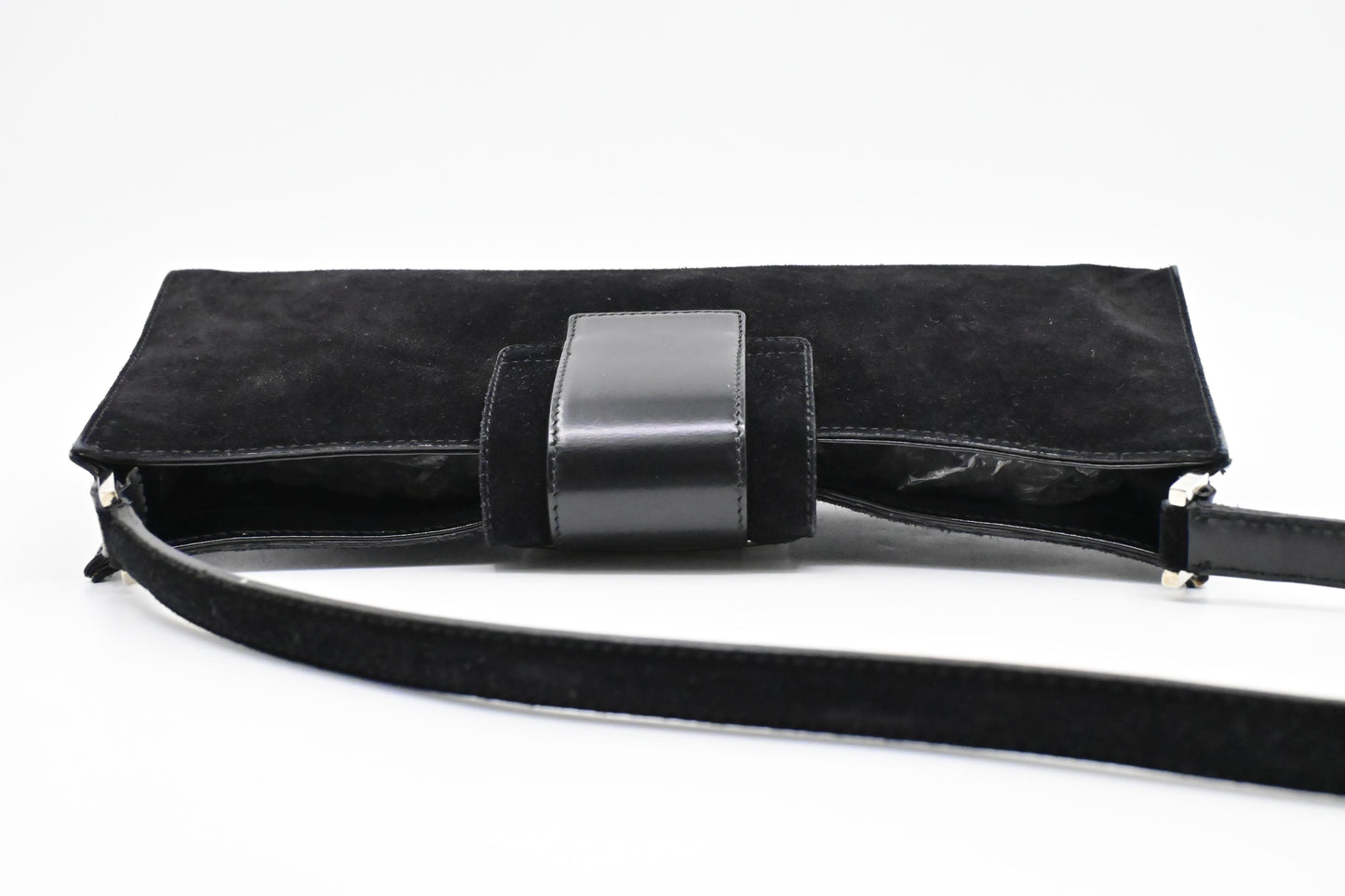 Ferragamo Shoulder Bag in Black Suede