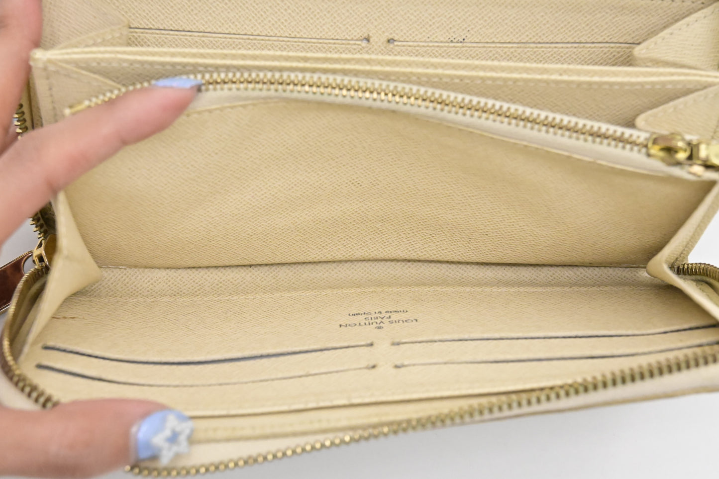 Louis Vuitton Long Zippy Wallet in Damier Azur Canvas