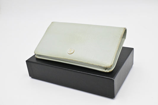 Chanel Bifold Long Wallet in Light Blue leather