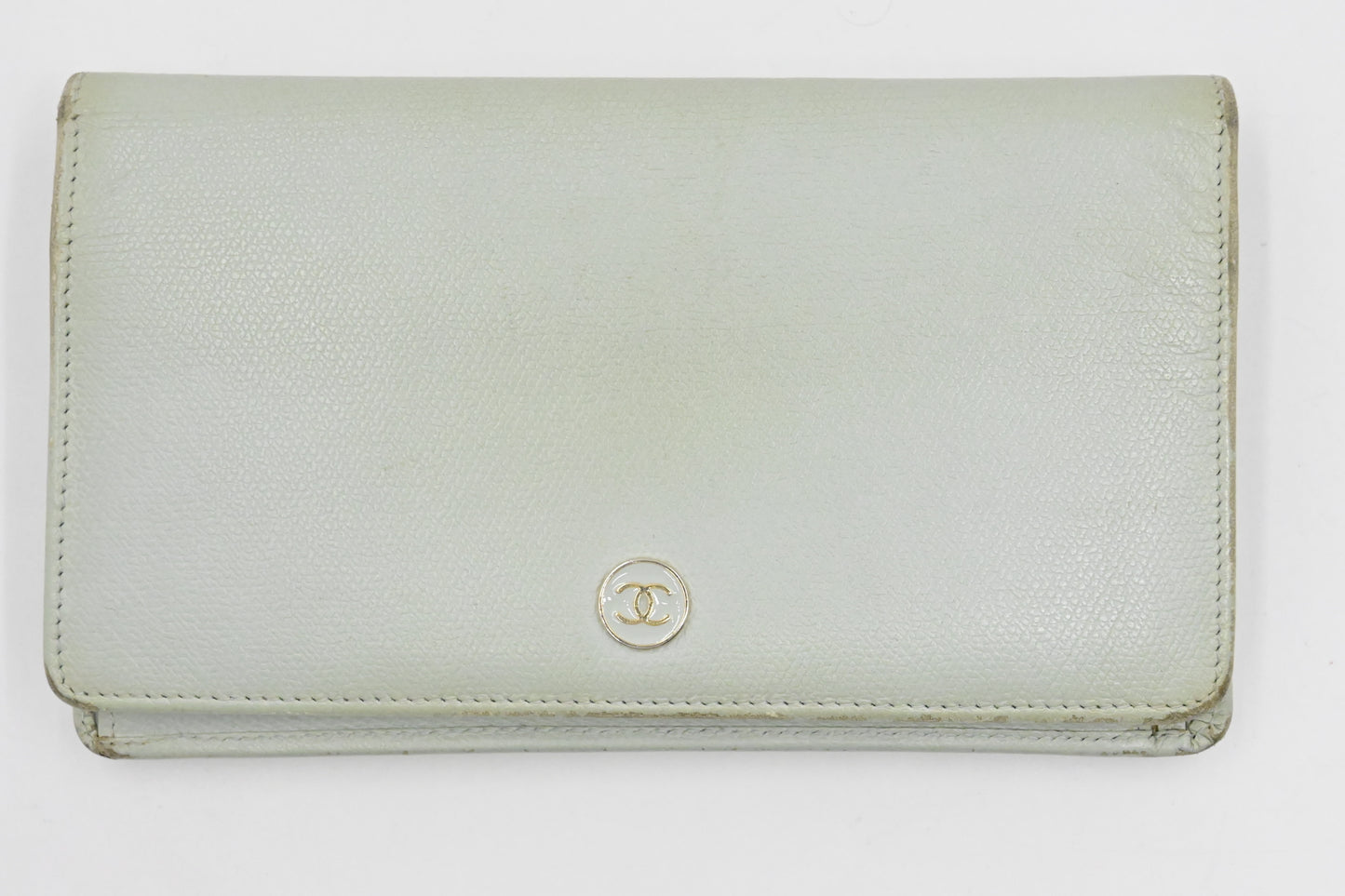 Chanel Bifold Long Wallet in Light Blue leather