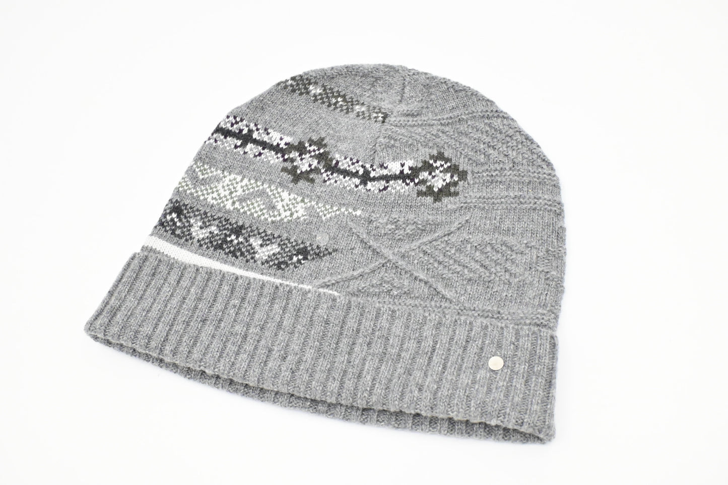 Hermes Beanie in Grey Wool and Cashmere