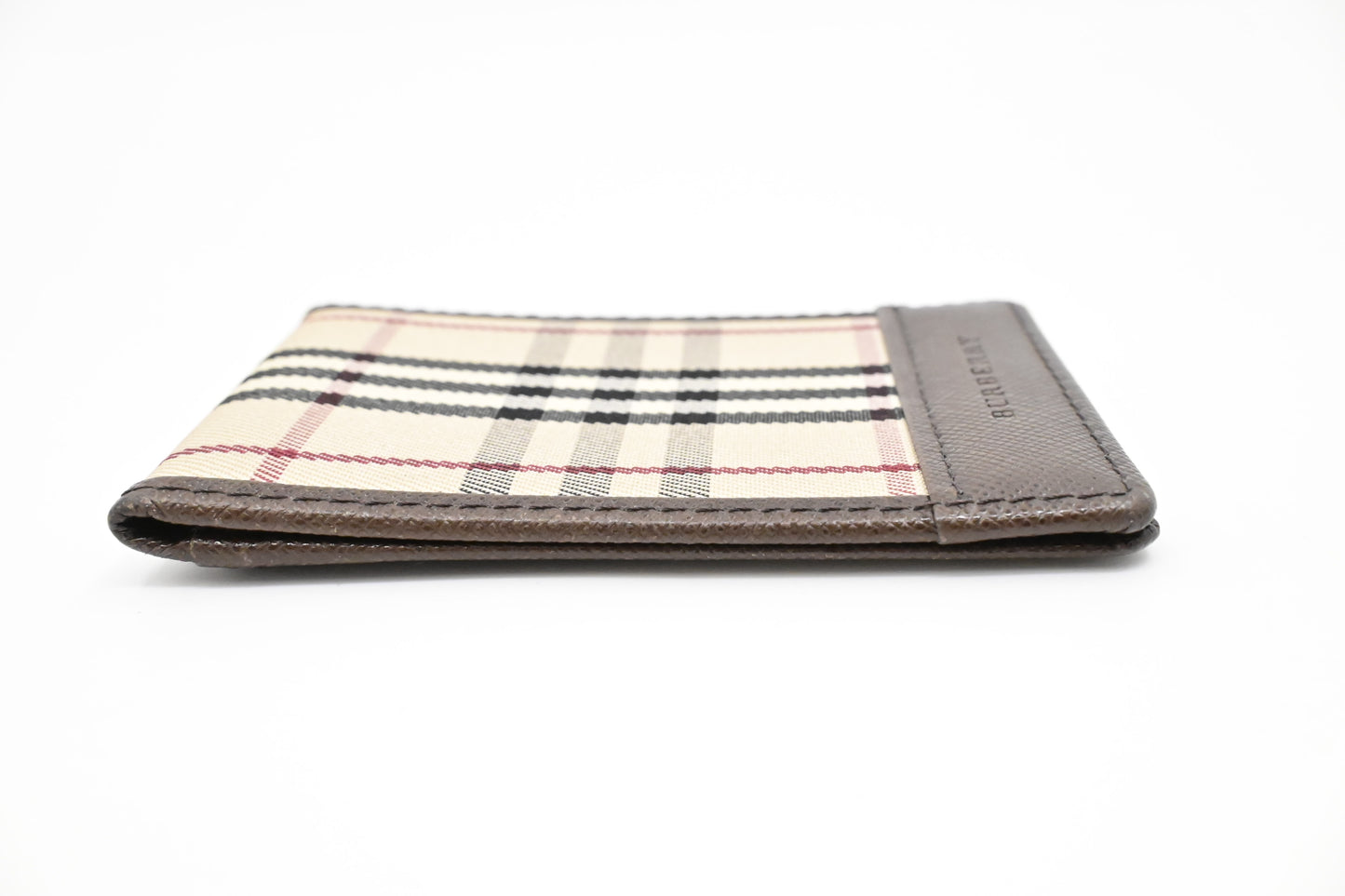 Burberry Card Case in Beige Check Canvas