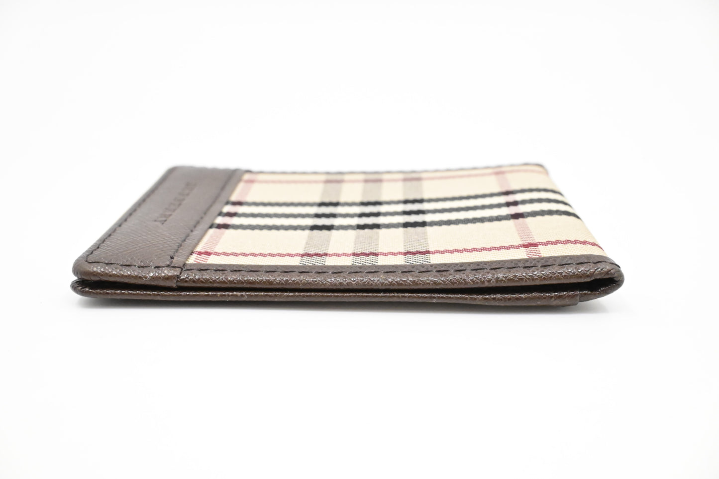 Burberry Card Case in Beige Check Canvas