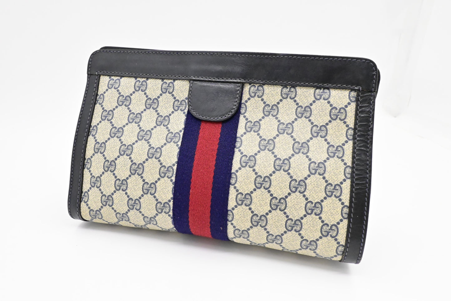 Gucci 'Accessory Collection' Clutch in Navy GG Supreme Canvas