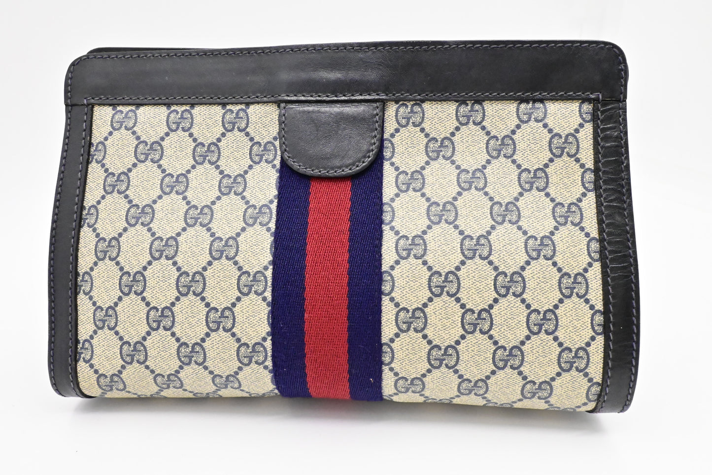 Gucci 'Accessory Collection' Clutch in Navy GG Supreme Canvas