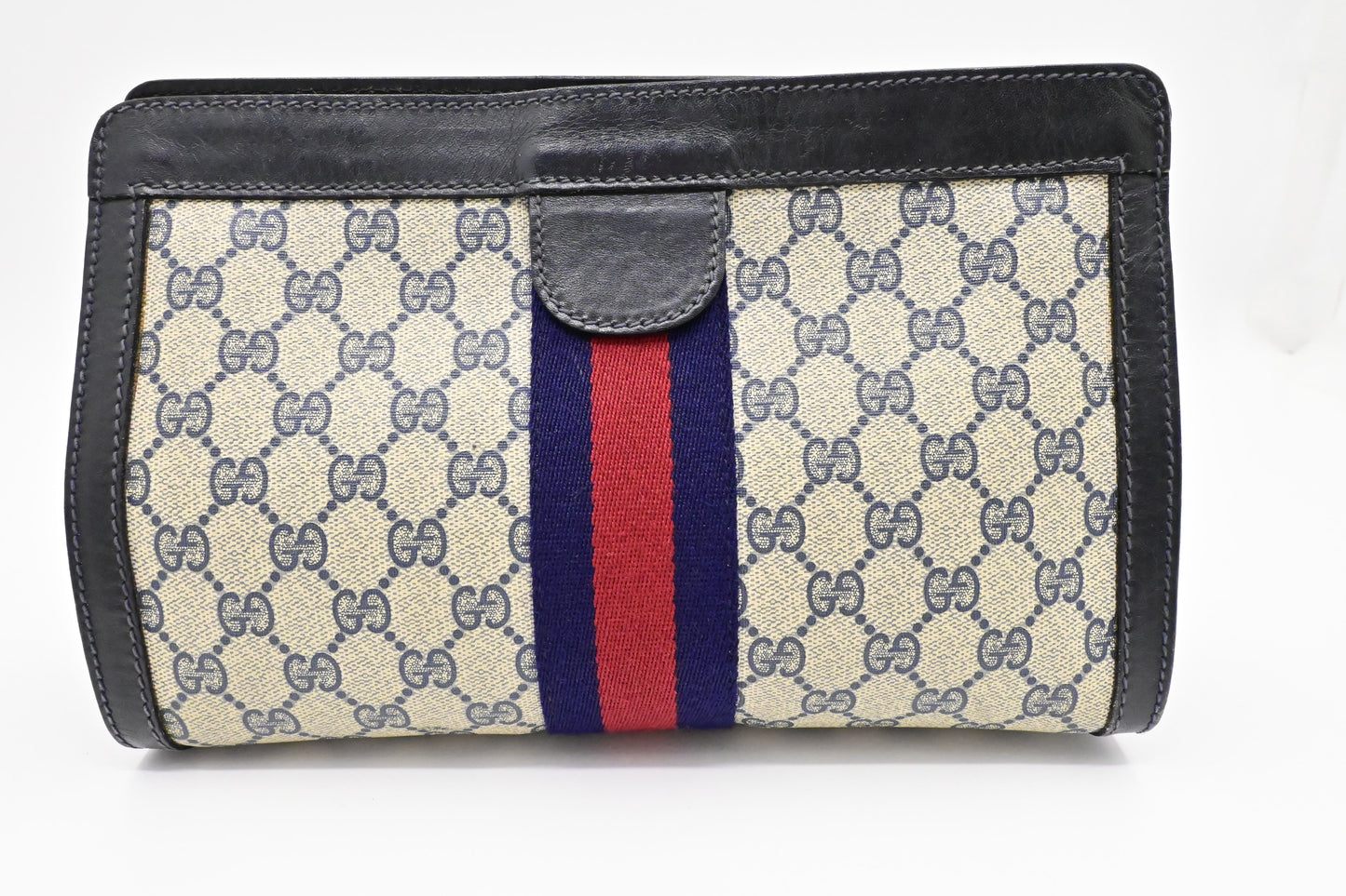 Gucci 'Accessory Collection' Clutch in Navy GG Supreme Canvas