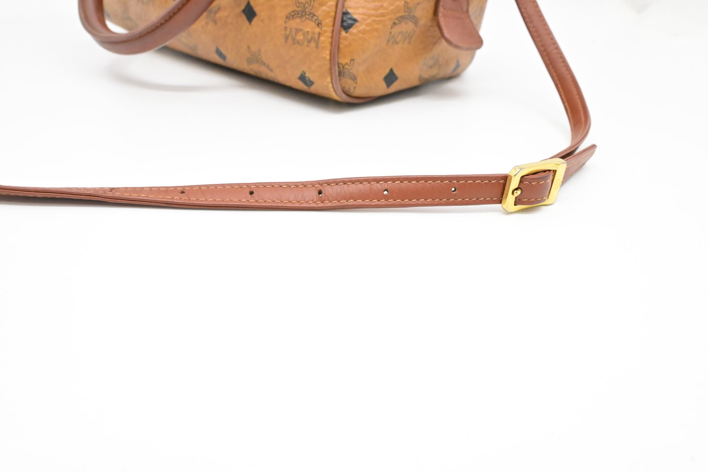 MCM 2-Way Boston Bag in Cognac Visetos Canvas