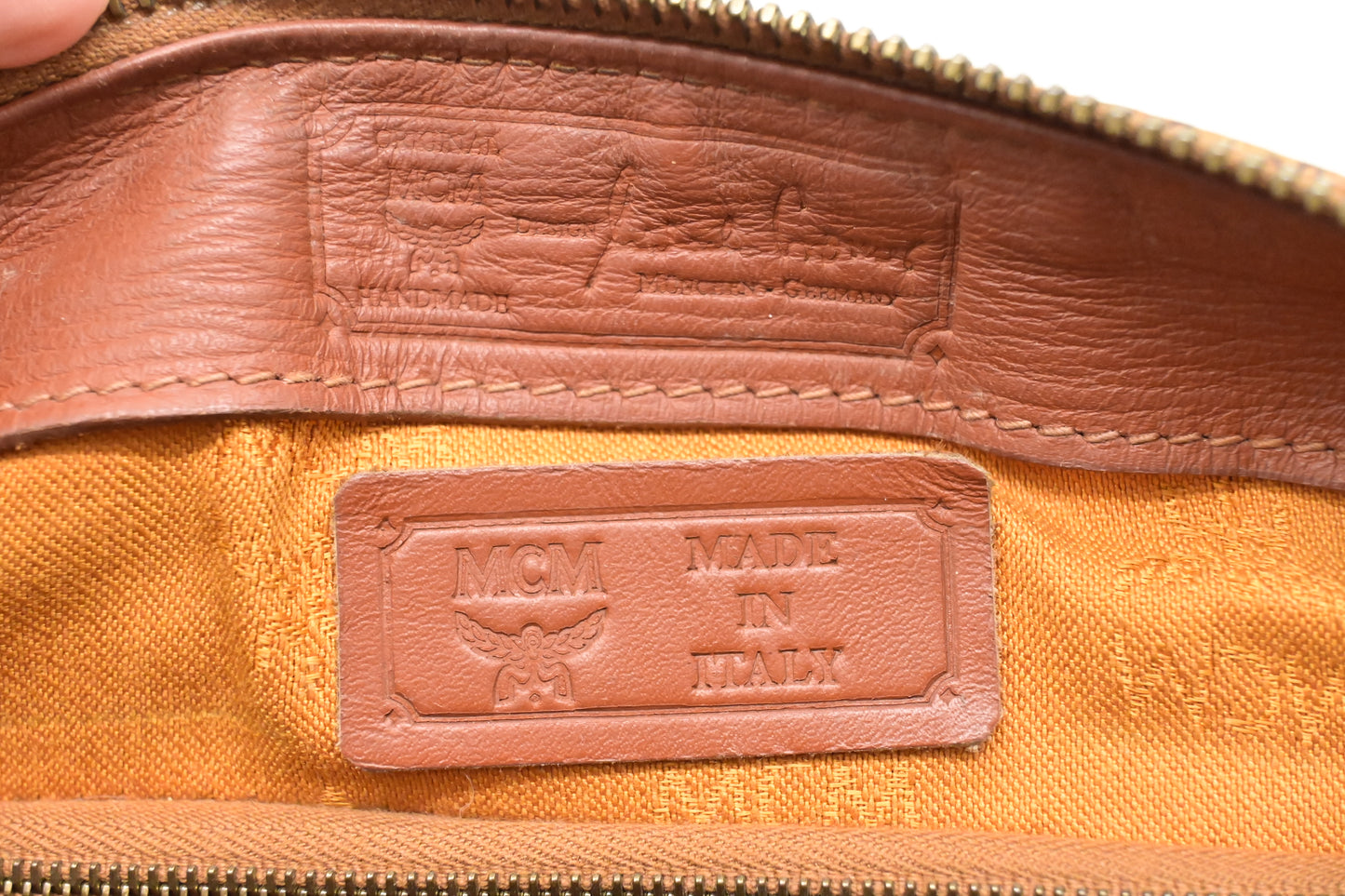 MCM 2-Way Boston Bag in Cognac Visetos Canvas