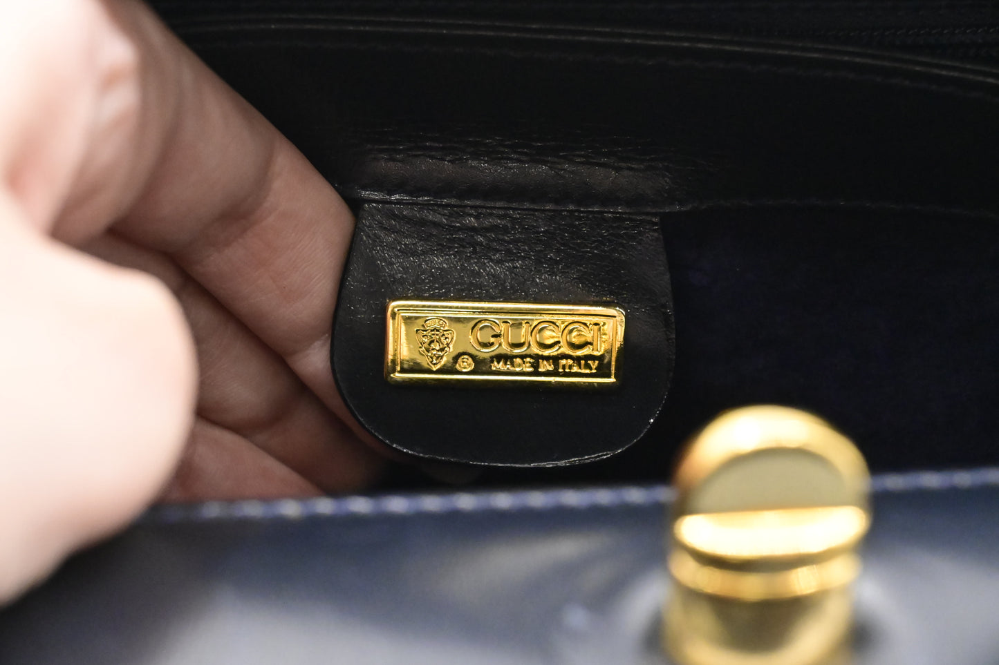 Gucci Handbag in Navy Leather