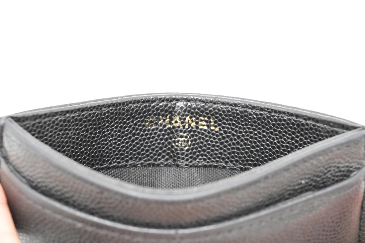 Chanel Card Case in Black Caviar Leather